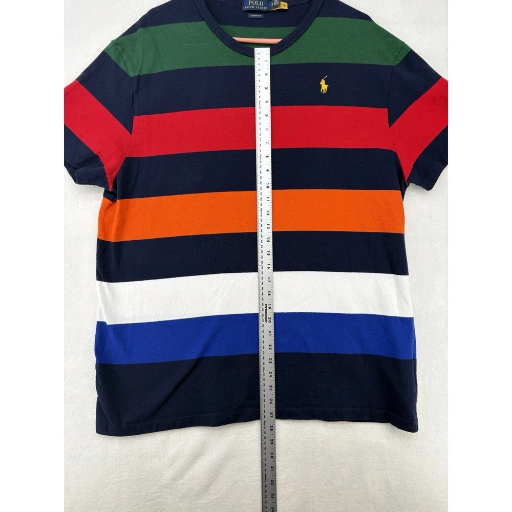 Polo Ralph Lauren Classic Fit Multicolored Striped Jersey Shirt Size XL